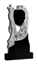 Schwarzes Granitdenkmal Rose Vorhang Grabstein