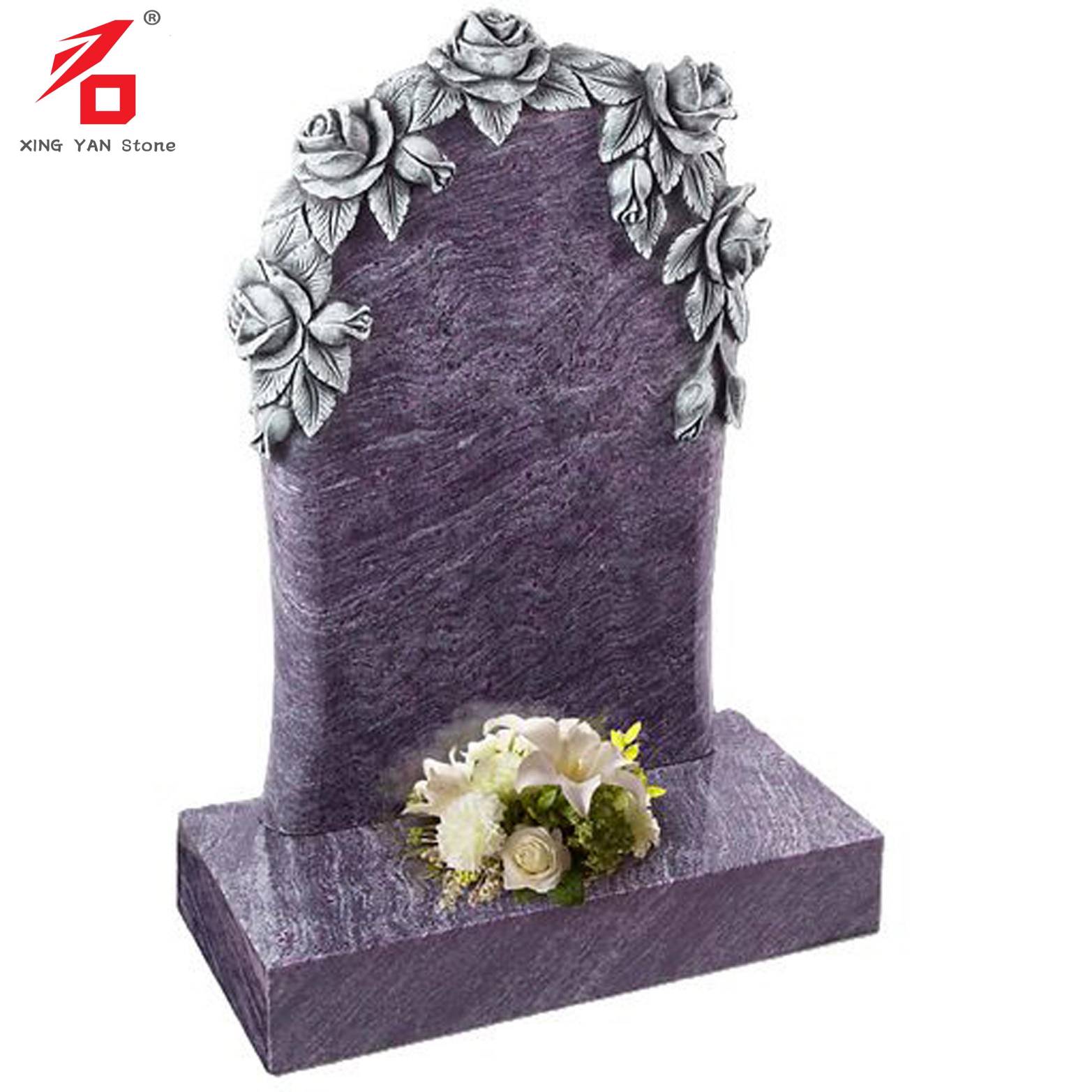 Kaskadierende Blumen auf dem Grabstein