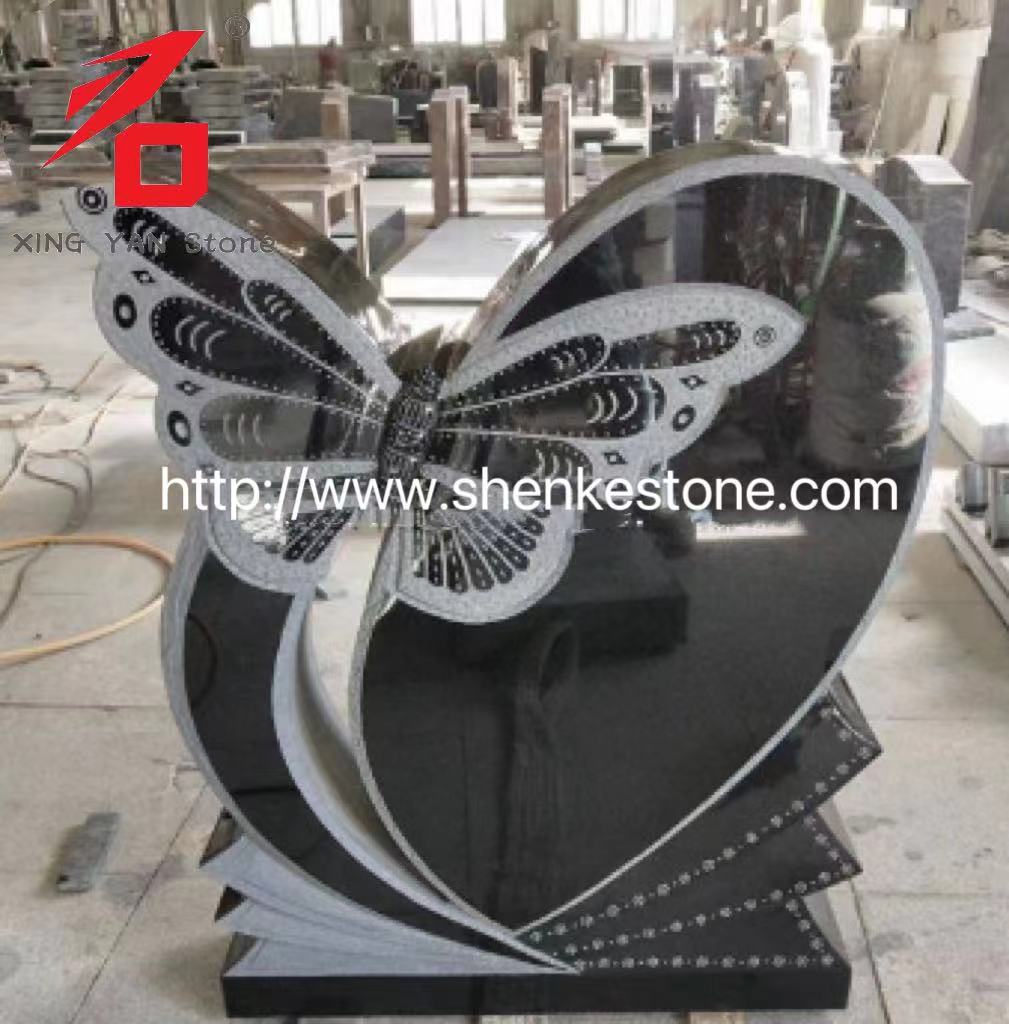 China Xingyan - Künstlerische Schmetterling herzförmige Steinschnitzgrabstein