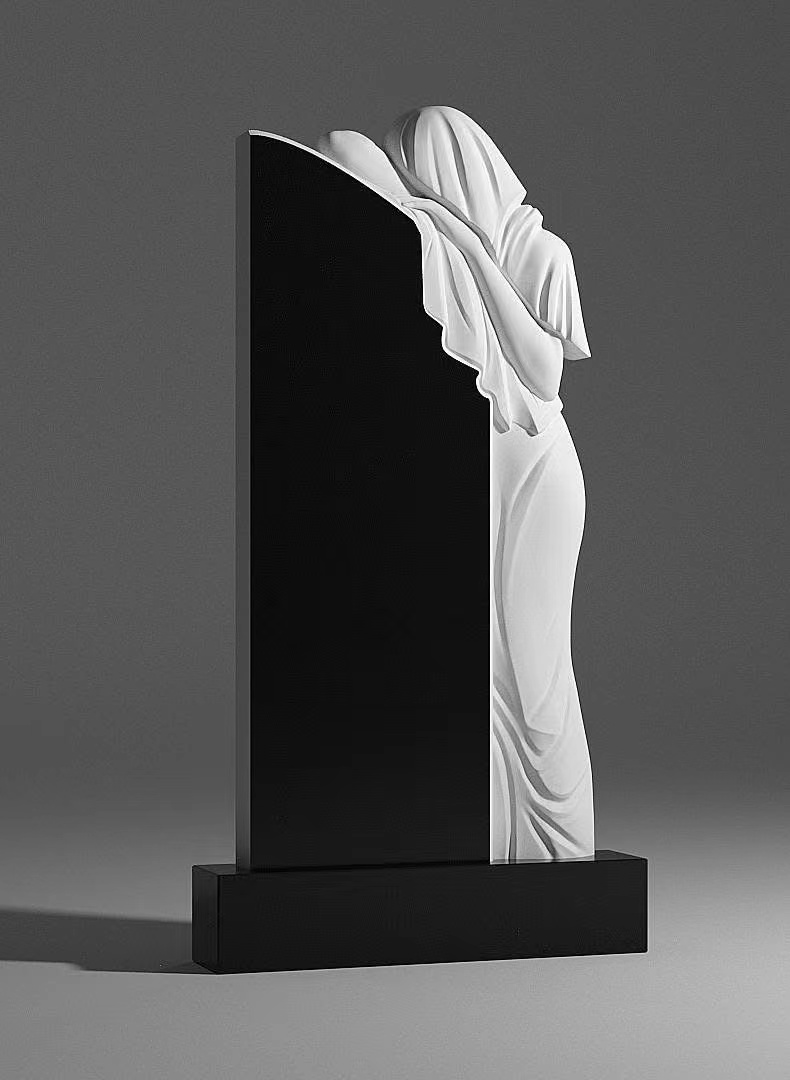 China Xingyan Russian Style Mourner Skulptur Beerdigung Gedenken an Schwarze und weiße Stein Hand geschnitztem emotionaler Resonanzträger religiöser und kultureller Integration