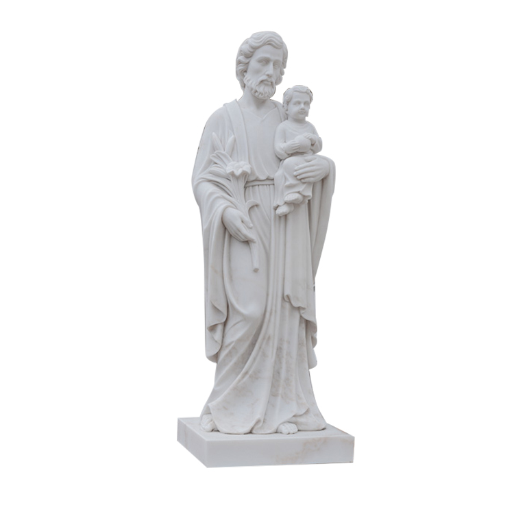 Heiliger Josef mit Baby-Marmorstatue